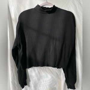 Ribbed mock neck crop top